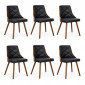Lot de 6 Chaises Scandinave "Cargo" 79cm Noisette & Noir|Chaise|Paris Prix