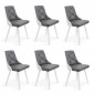 Lot de 6 Chaises Scandinave "Cargo" 79cm Blanc & Gris|Chaise|Paris Prix