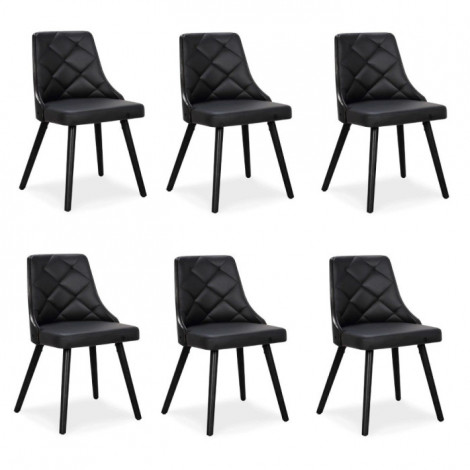 Lot de 6 Chaises Scandinave "Cargo" 79cm Noir|Chaise|Paris Prix