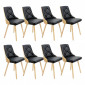 Lot de 8 Chaises Scandinave "Cargo" 79cm Chêne & Noir|Chaise|Paris Prix