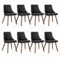 Lot de 8 Chaises Scandinave "Cargo" 79cm Noisette & Noir|Chaise|Paris Prix
