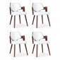 Lot de 4 Chaises Design "Aley" 72cm Blanc & Noisette|Chaise|Paris Prix