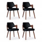 Lot de 4 Chaises Design "Aley" 72cm Noir & Noisette|Chaise|Paris Prix