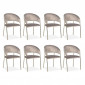 Lot de 8 Chaises en Velours "Batora" 79cm Taupe|Chaise|Paris Prix