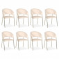 Lot de 8 Chaises en Velours "Batora" 79cm Beige|Chaise|Paris Prix