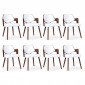 Lot de 8 Chaises Design "Aley" 72cm Blanc & Noisette|Chaise|Paris Prix