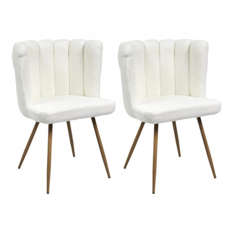 Lot de 2 Chaises Bouclette "Ariel" 82cm Blanc|Chaise|Paris Prix