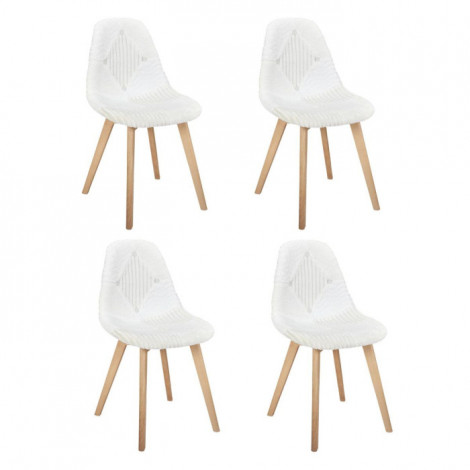 Lot de 4 Chaises Scandinaves "Patchwork" 87cm Blanc|Chaise|Paris Prix