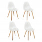 Lot de 4 Chaises Scandinaves "Patchwork" 87cm Blanc|Chaise|Paris Prix