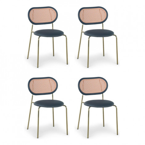 Lot de 4 Chaises Empilables Velours "Kane" 84cm Noir|Chaise|Paris Prix