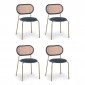 Lot de 4 Chaises Empilables Velours "Kane" 84cm Noir|Chaise|Paris Prix