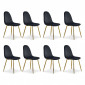 Lot de 8 Chaises en Velours "Waynor" 88cm Noir|Chaise|Paris Prix