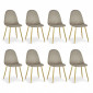 Lot de 8 Chaises en Velours "Waynor" 88cm Taupe|Chaise|Paris Prix