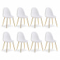 Lot de 8 Chaises Bouclette "Waynor" 88cm Blanc|Chaise|Paris Prix