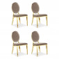 Lot de 4 Chaises Médaillon Velours "Tatianna" 90cm Taupe|Chaise|Paris Prix