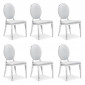 Lot de 6 Chaises Médaillon "Tatianna" 90cm Blanc|Chaise|Paris Prix