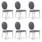 Lot de 6 Chaises Médaillon "Tatianna" 90cm Gris|Chaise|Paris Prix