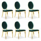 Lot de 6 Chaises Médaillon Velours "Tatianna" 90cm Vert|Chaise|Paris Prix