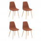 Lot de 4 Chaises Design "Roka" 87cm Ambre|Chaise|Paris Prix
