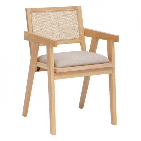 Chaise Fauteuil en Cannage "Kolia" 81cm Naturel|Chaise|Paris Prix