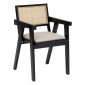 Chaise Fauteuil en Cannage "Kolia" 81cm Noir|Chaise|Paris Prix
