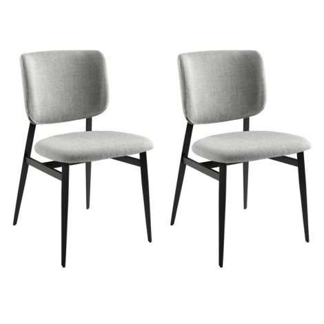 Lot de 2 Chaises en Tissu "Nita" 83cm Gris Clair|Chaise|Paris Prix