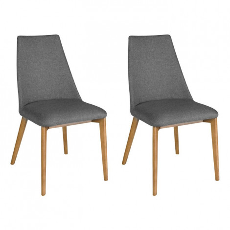 Lot de 2 Chaises en Tissu "Maude" 87cm Gris Foncé|Chaise|Paris Prix