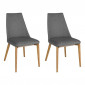 Lot de 2 Chaises en Tissu "Maude" 87cm Gris Foncé|Chaise|Paris Prix