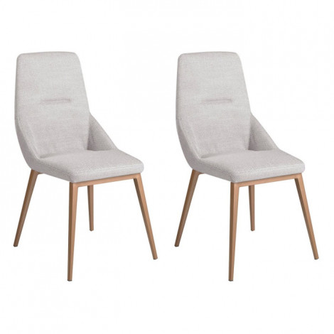 Lot de 2 Chaises en Tissu "Kerri" 90cm Gris Clair|Chaise|Paris Prix