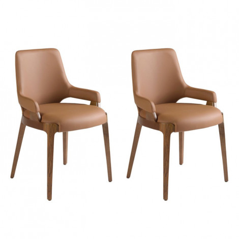 Lot de 2 Chaises Design "Alana" 79cm Marron|Chaise|Paris Prix