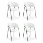 Lot de 4 Chaises en Bouclette "Batora" 79cm Crème & Noir|Chaise|Paris Prix