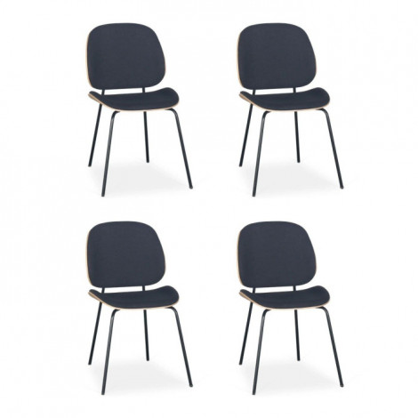 Lot de 4 Chaises Design "Alain" 81cm Noir|Chaise|Paris Prix