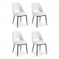 Lot de 4 Chaises Design Bouclette "Elfire" Crème|Chaise|Paris Prix
