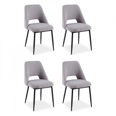 Lot de 4 Chaises Design Bouclette "Elfire" Gris|Chaise|Paris Prix