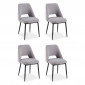 Lot de 4 Chaises Design Bouclette "Elfire" Gris|Chaise|Paris Prix
