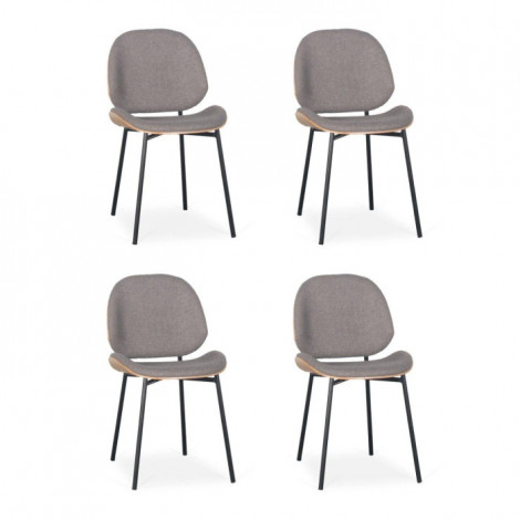 Lot de 4 Chaises Design Bouclette "Vincent" 80cm Gris|Chaise|Paris Prix