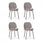 Lot de 4 Chaises Design Bouclette "Vincent" 80cm Gris|Chaise|Paris Prix