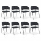 Lot de 8 Chaises en Velours "Batora" 79cm Noir|Chaise|Paris Prix