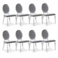 Lot de 8 Chaises Médaillon Velours "Tatianna" 90cm Argent|Chaise|Paris Prix