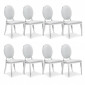 Lot de 8 Chaises Médaillon "Tatianna" 90cm Blanc|Chaise|Paris Prix