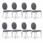 Lot de 8 Chaises Médaillon "Tatianna" 90cm Gris|Chaise|Paris Prix