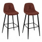 Lot de 2 Chaises de Bar Côtelé "Scott" 100cm Terracotta|Chaise|Paris Prix