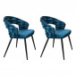 Lot de 2 Chaises Design "Sawyer" 82cm Bleu Canard|Chaise|Paris Prix