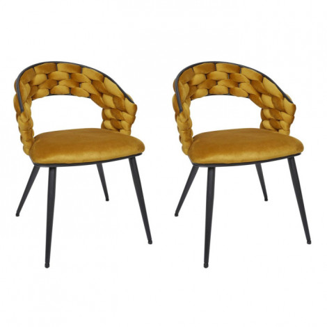 Lot de 2 Chaises Design "Sawyer" 82cm Jaune Moutarde|Chaise|Paris Prix
