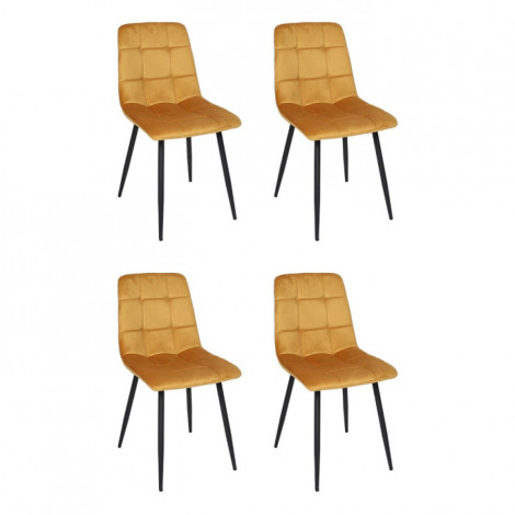 Lot de 4 Chaises "Mateo" 88cm Jaune Moutarde|Chaise|Paris Prix