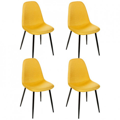 Lot de 4 Chaises Design "Nokas" 85cm Jaune|Chaise|Paris Prix