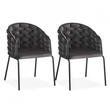 Lot de 2 Chaises Design "Elvire" 79cm Gris|Chaise|Paris Prix