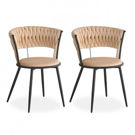 Lot de 2 Chaises Design "Sierra" 78cm Beige|Chaise|Paris Prix