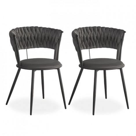 Lot de 2 Chaises Design "Sierra" 78cm Gris|Chaise|Paris Prix