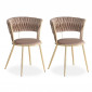 Lot de 2 Chaises Design "Sierra" 78cm Taupe & Or|Chaise|Paris Prix